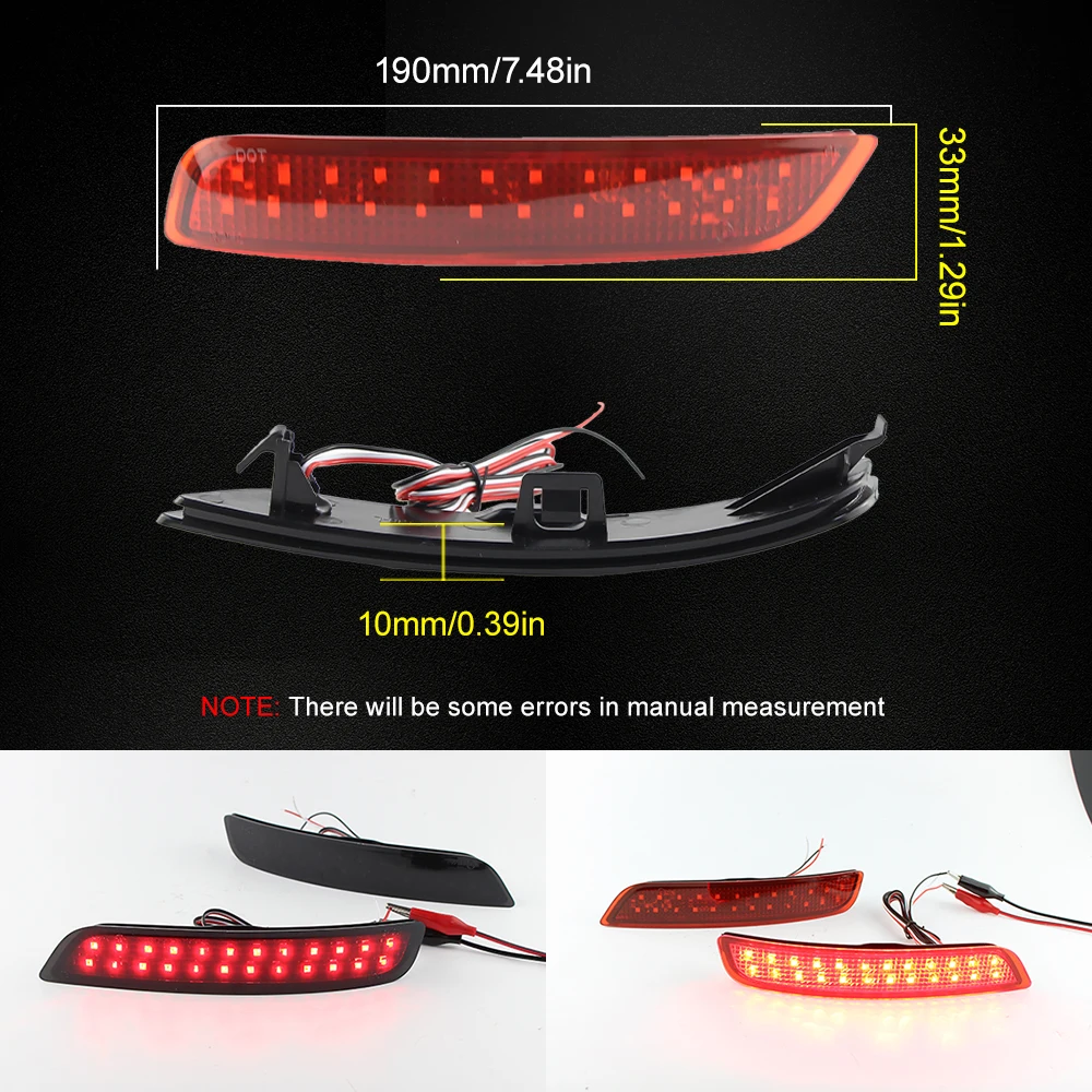 LED rear bumper reflecter Light tail brake stop light for BMW X5 F15 M sport 2014 2015 2016 2017 2018 #63147847591 Accessories