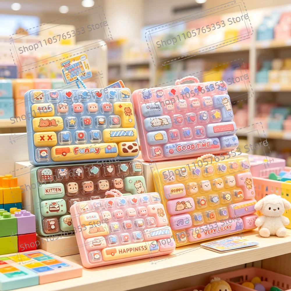 26/Candy ColorKeyboard Keycap Clicker Anti-stress Key Cap Keychain Bag Pendant Cartoon Keyboard Keychain Creative Gift 키캡 키링