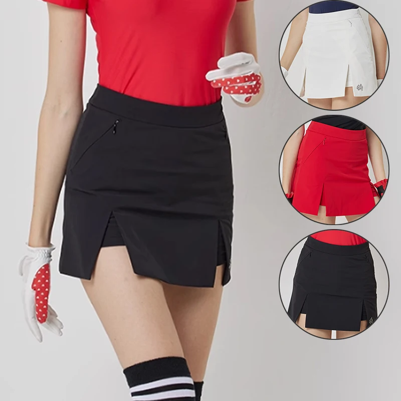 

Blktee Ladies Elastic Anti-exposure Golf Skirt Women High Waist Pencil Culottes Summer Girls Breathable Slim Casual Pantskirts