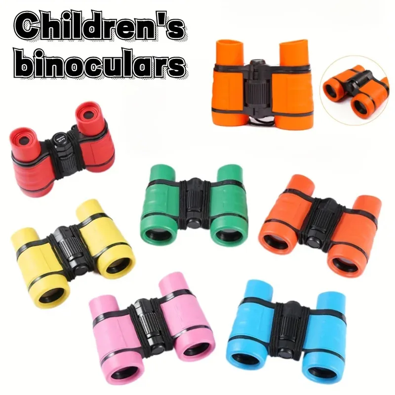 Binoculares para niños 4x30: mango de goma, tamaño de bolsillo, óptica de plástico, ideal para deportes y juegos al aire libre, el mejor regalo para niños