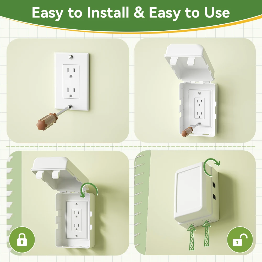 Savelon 1 buah penutup Outlet elektrik bayi, 1 buah kotak tahan bayi, penutup colokan listrik untuk keselamatan bayi