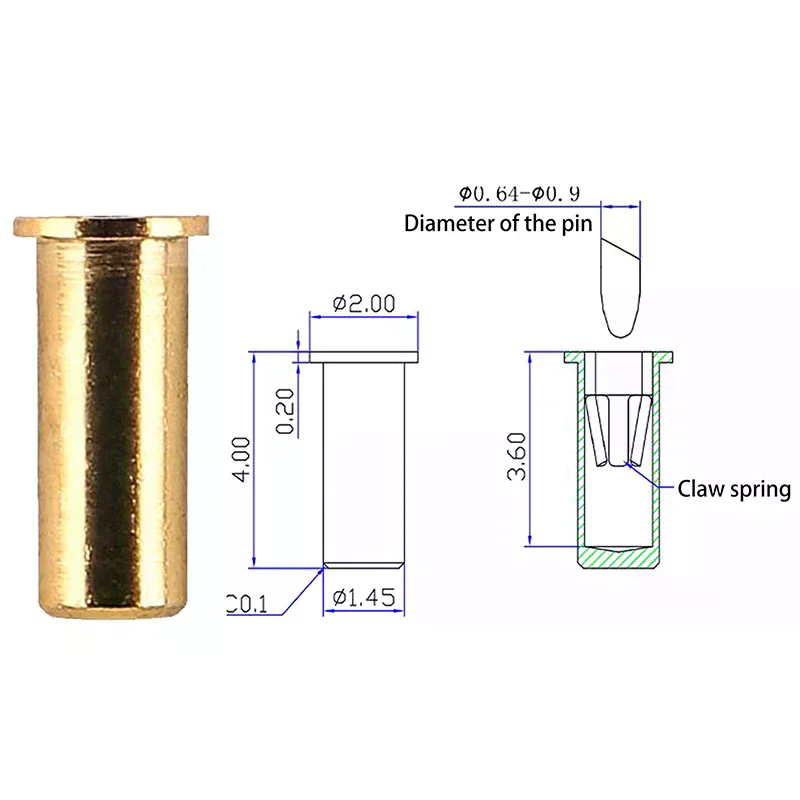 100pcs Mechanical Keyboard And Mouse Hot Plug Socket For Mechanical Keyboard PCB Soldering Reaming Pin Socket Parts