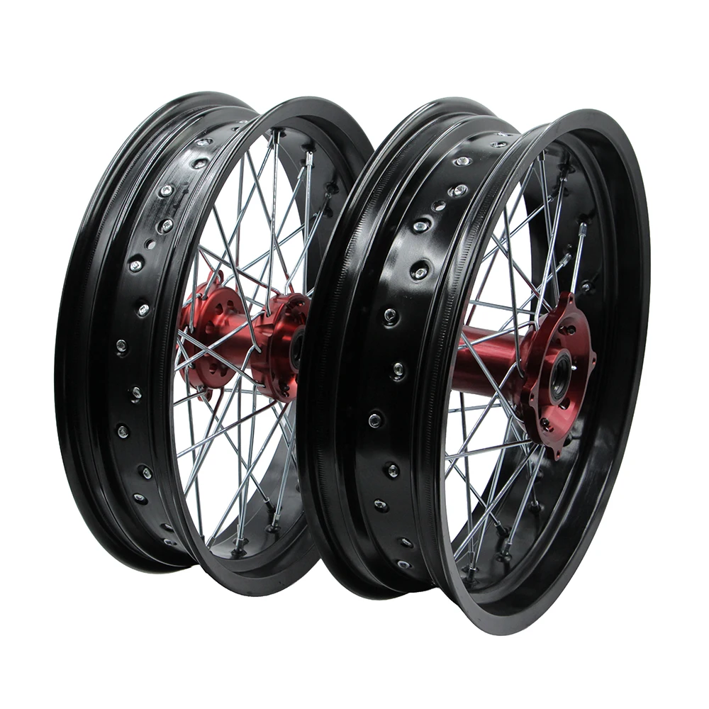 3.50x17 4.25x17 Spoked Aluminum Wheel Rim Set For KTM EXC EXC‑E SX SX‑F XCW 150 200 250 300 350 450 2003‑2018 Dirt Bike - view 6