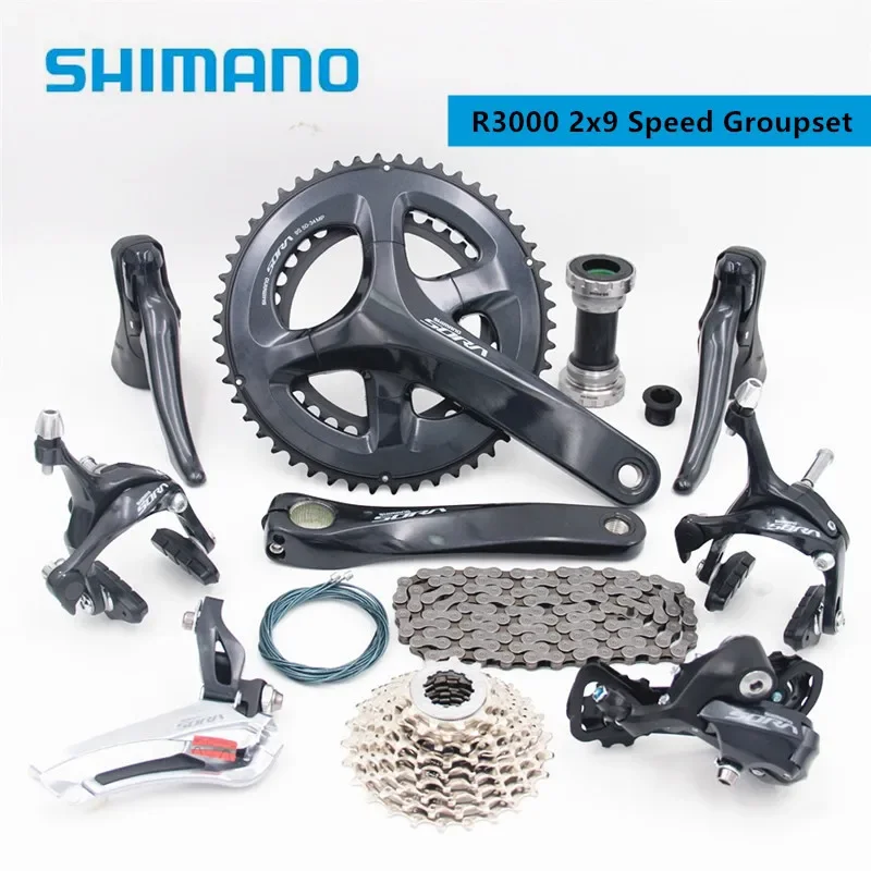 

Shimano SORA R3000 2x9 Speed Road Bike Groupset 170mm 50-34T Crankset Rear Derailleur GS