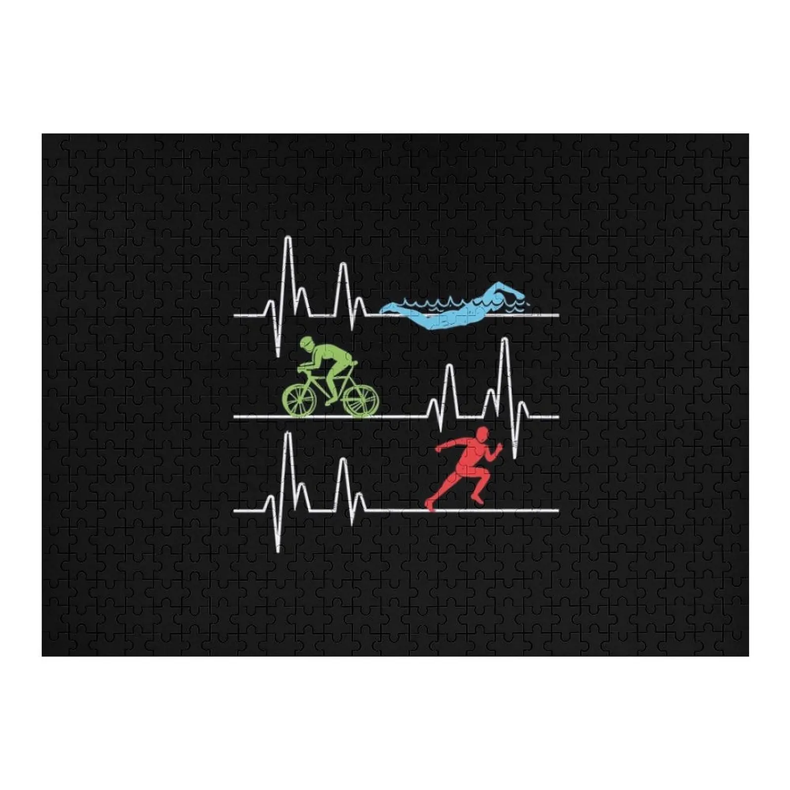 

Триатлон - Пазл для плавания, велосипеда, бега, триатмена, детский деревянный пазл на заказ, деревянная головоломка для взрослых