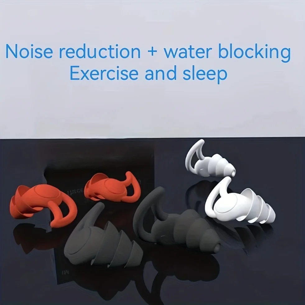 Imagem -04 - Tampões de Ouvido ao ar Livre para Dormir Proteção de Ouvido Antiruído Earmuff Isolamento Acústico Redução de Ruído de Silicone