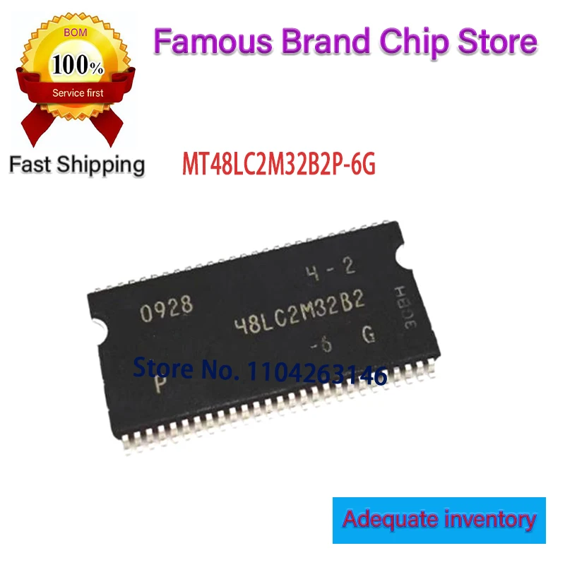 

5PCS 48LC2M32B2 New and original MT48LC2M32B2P-6:G MT48LC2M32B2P TSOP86