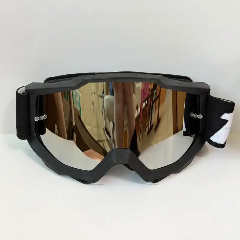Stylish Iridescent Lens Racing Goggles Sweat Resistant Sponge Windproof Dustproof MTB Downhill Cycling Glasses