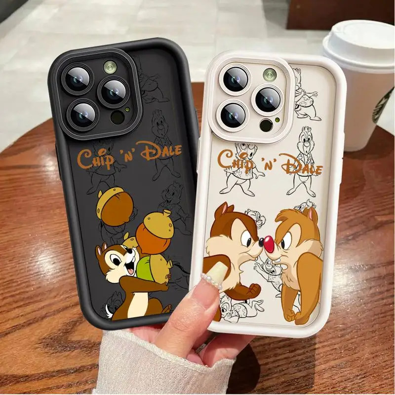 Case For Apple iPhone 11 15 Pro Max 14 Plus 13 12 Shockproof Protective Funda Silicone Phone Cover Disney Chip \'N\' Dale Cartoon