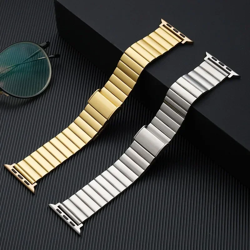 Watch Strap For Apple Watch Band Ultra Metal bracelet iwatch Series 9/8/7/6/5/4/3/2/1/SE 38/40/41mm 42/44/45/49mm Steel Straps