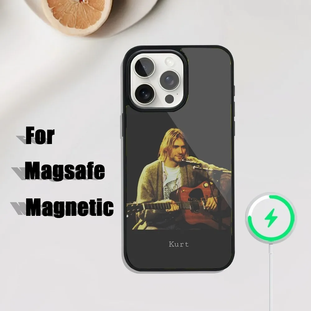 Band K-Kurt C-Cobain Phone Case For iPhone 16,15,14,13,12,11,Plus,Pro,Max Mini Magsafe Magnetic Wireless Charging