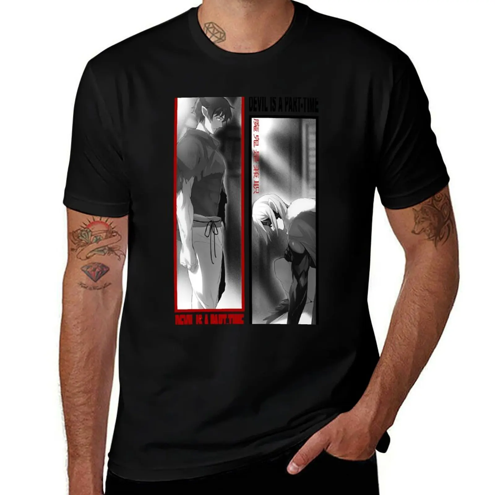 SHIROU ASHIYA DEVIL IS A PART TIME T-Shirt Basic Casual Short Sleeve Cotton Shirt T-Shirt
