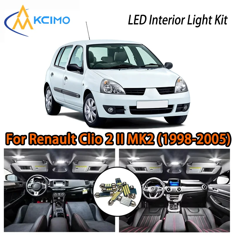 

High-Quality LED Interior Lights For Renault Clio 2 II MK2 (1998-2005),Reliable,Vibrant,and Long-Lasting Cabin Lights