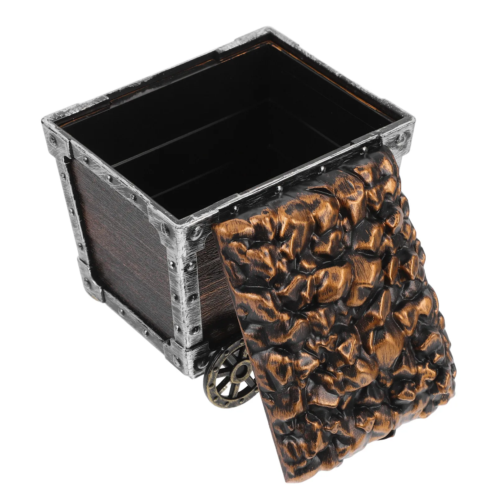 

Детская коробка-тележка для игрушек в виде пиратского сундука с сокровищами, контейнер для хранения драгоценных камней, мелких закусок, декор