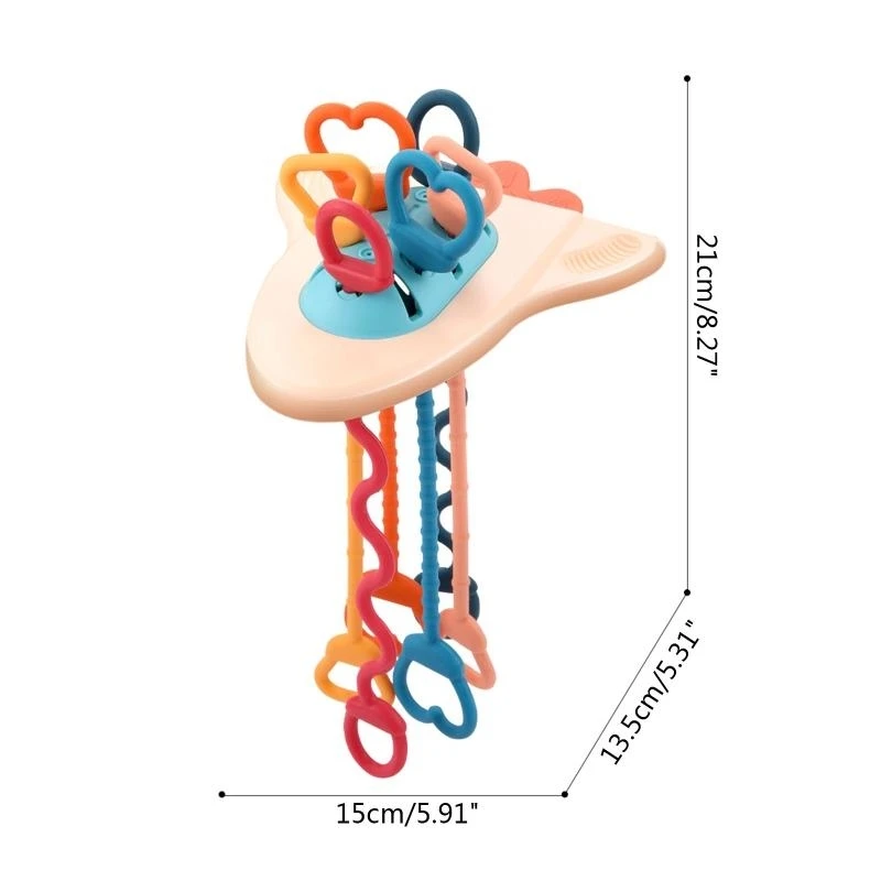 Plastic Puller Rattle Ring Education Teether Chewing Toy Baby Sensory Present 15UB