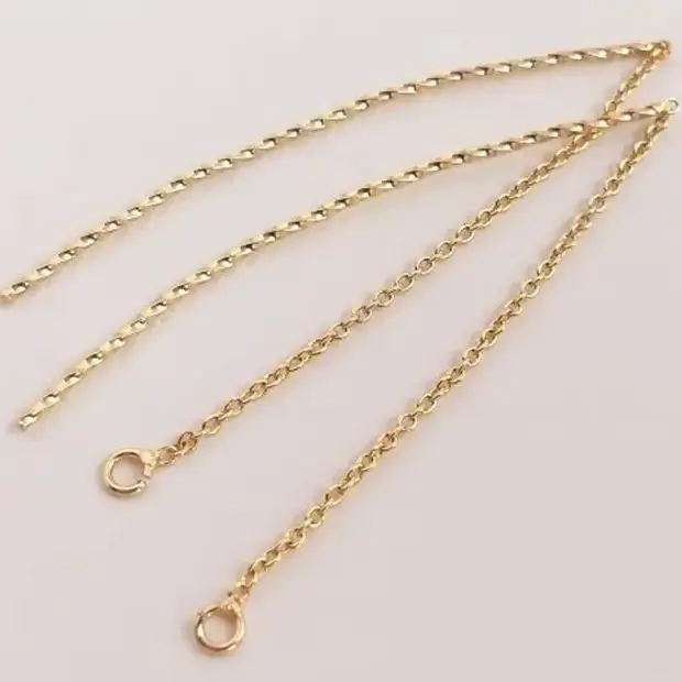 14K Genuine Gold Fashionable U-shaped Ear Thread Batch Flower Thread Extended Ear Thread DIY Earrings Ear Accessories E047