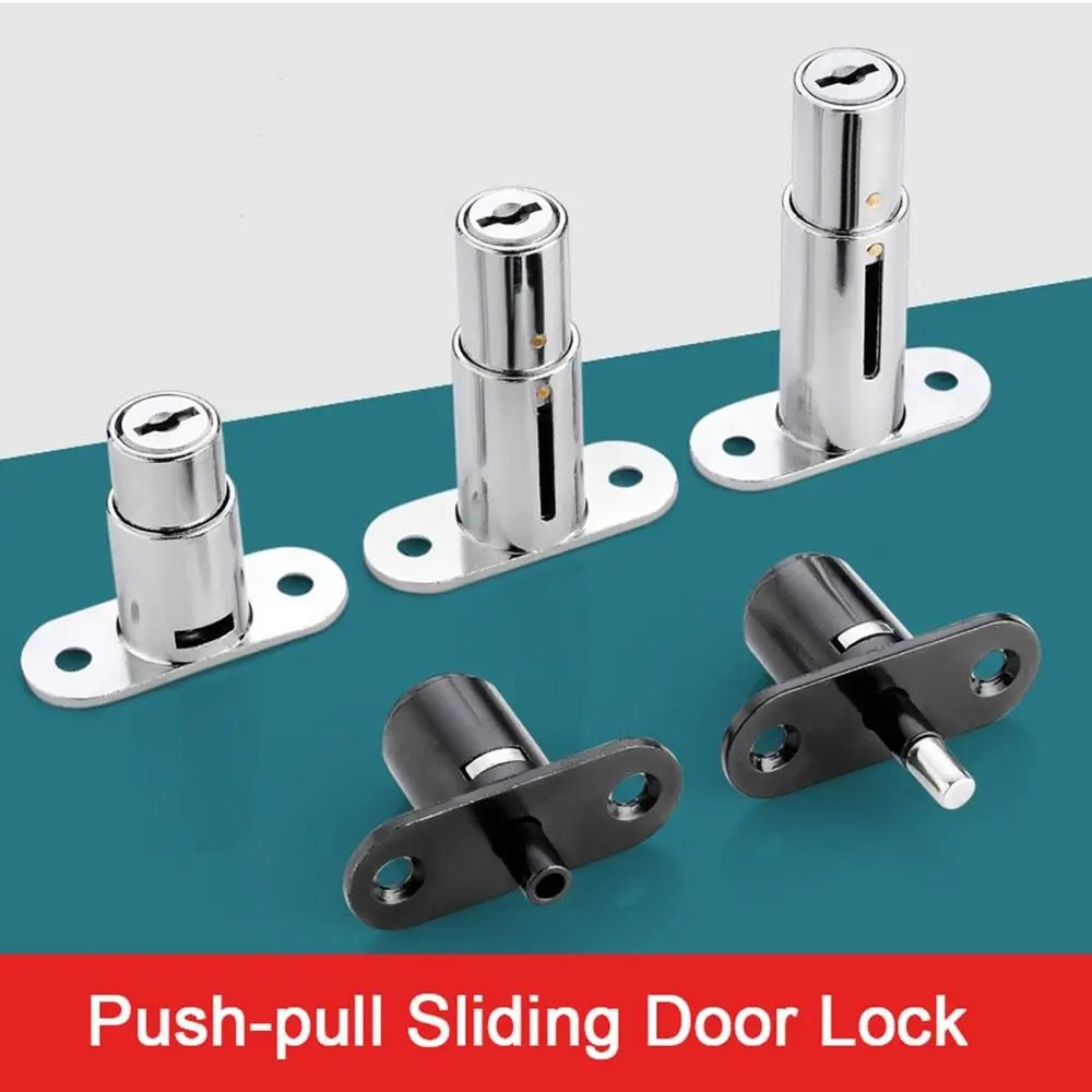 New Zinc Alloy Sliding Door Locks With Keys Lengthening Window Security Lock Multifunctional Hardware Cabinet Catches Cupboard
