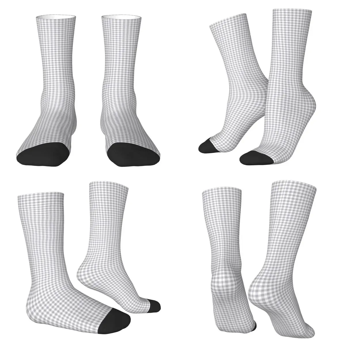 

Серые и белые носки в клетку, впитывающие пот чулки в стиле Харадзюку, аксессуары, длинные носки для подарка на день рождения унисекс