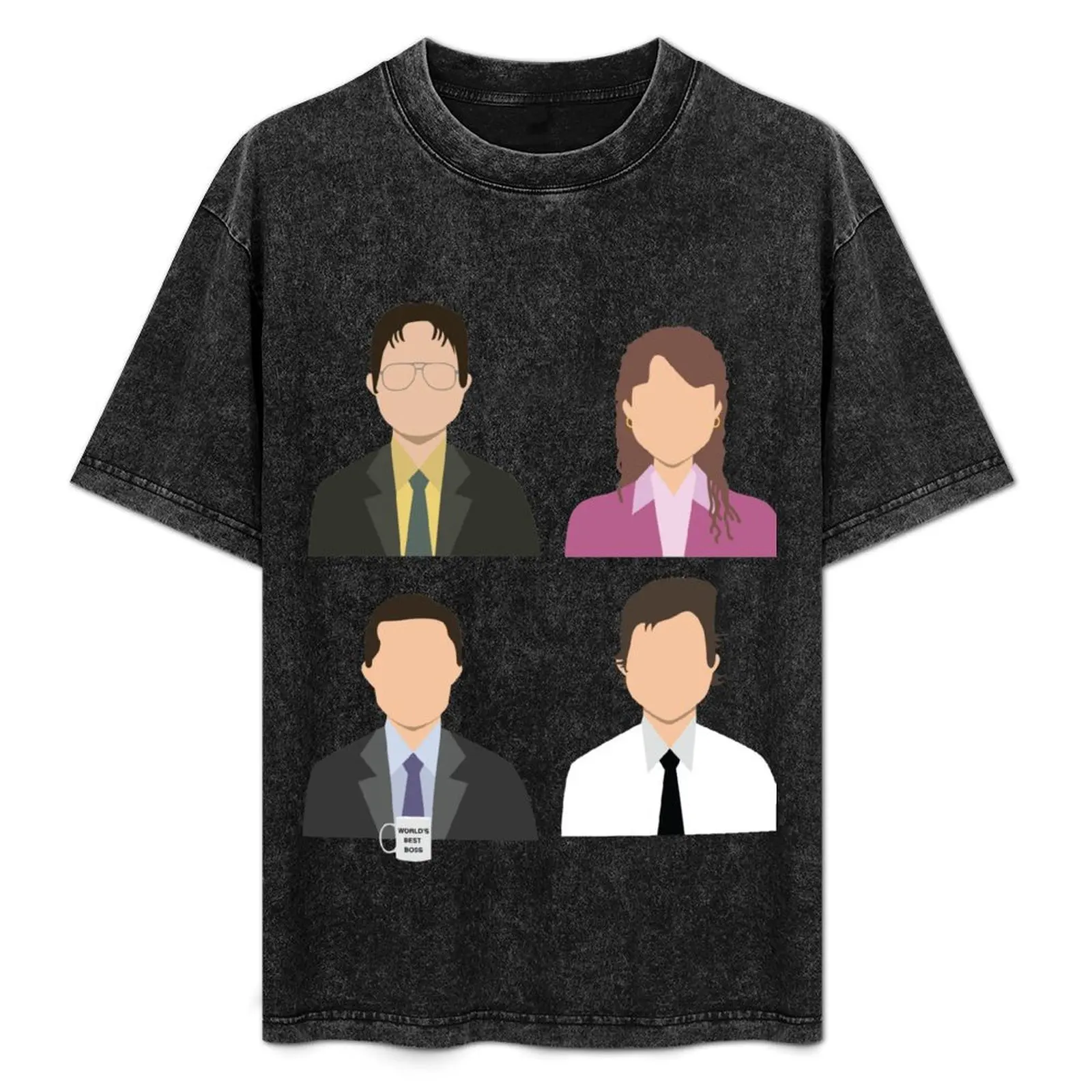 

Футболка с коротким рукавом свободного кроя для мужчин Dwight, Pam, Michael, Jim