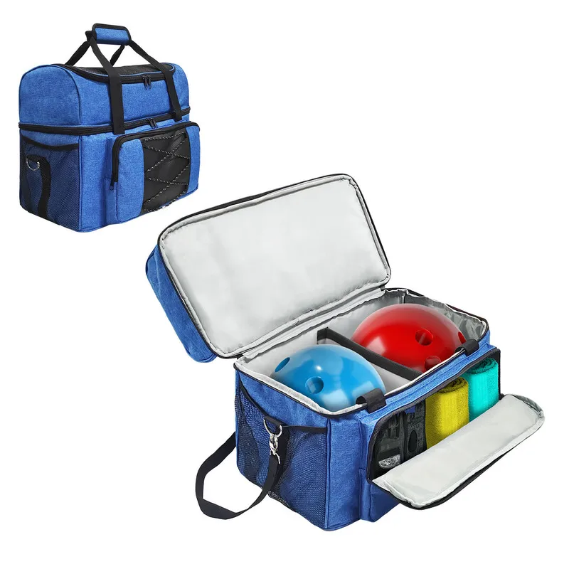

Bowling Tote Bag Storage Bag For 2 Balls Bowling Tote With Padded Divider For 1 Pair Of Bowling Shoes Up To Mens 16 Dropship