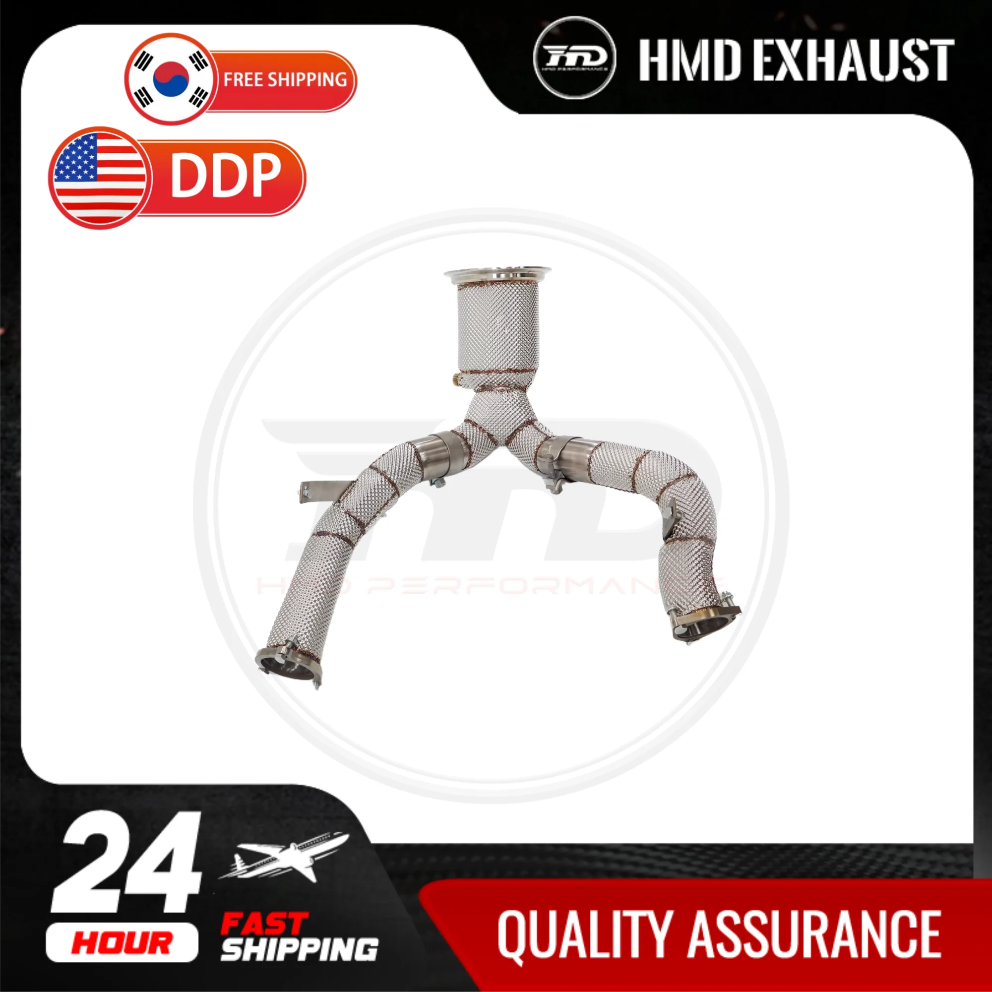 

HMD Hot sale SS304 Downpipe for Audi A6 A7 C8 3.0T Exhaust System Performance Header Catalytic Car Accessories