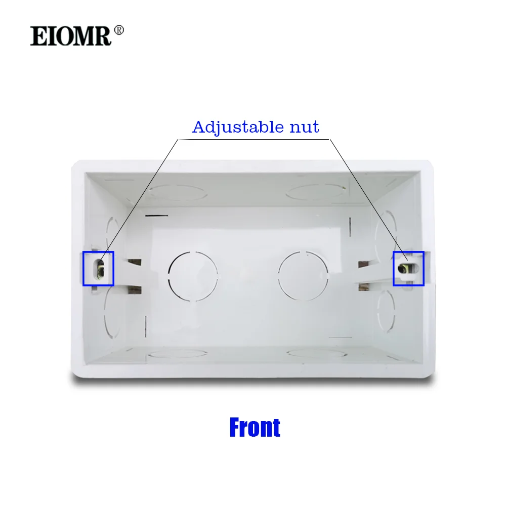 EIOMR White 146 Type Mounting Back Box Adjustable Internal Cassette Junction Box for 146mm*86mm Wall Switch and Standard Socket