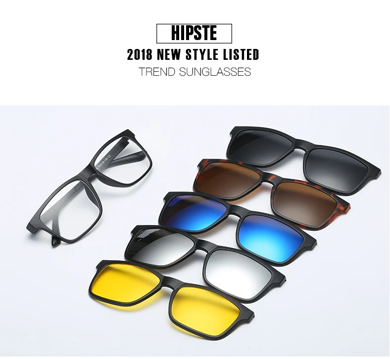 Magnetische Sonnenbrille für Männer und Frauen Clip-On-Brille Quadratische Optische Korrekturbrille für Kurzsichtigkeit Herren Outdoor-Angelbrille UV400-Schutz – Detail 3