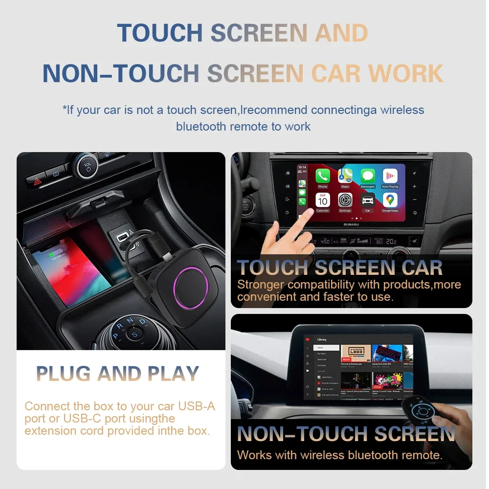 محول CarPlay اللاسلكي Android صندوق التلفزيون السلكي إلى السيارة اللاسلكية تشغيل Android Auto محول HDMI صندوق بث الفيديو لسيارة OEM AI #5