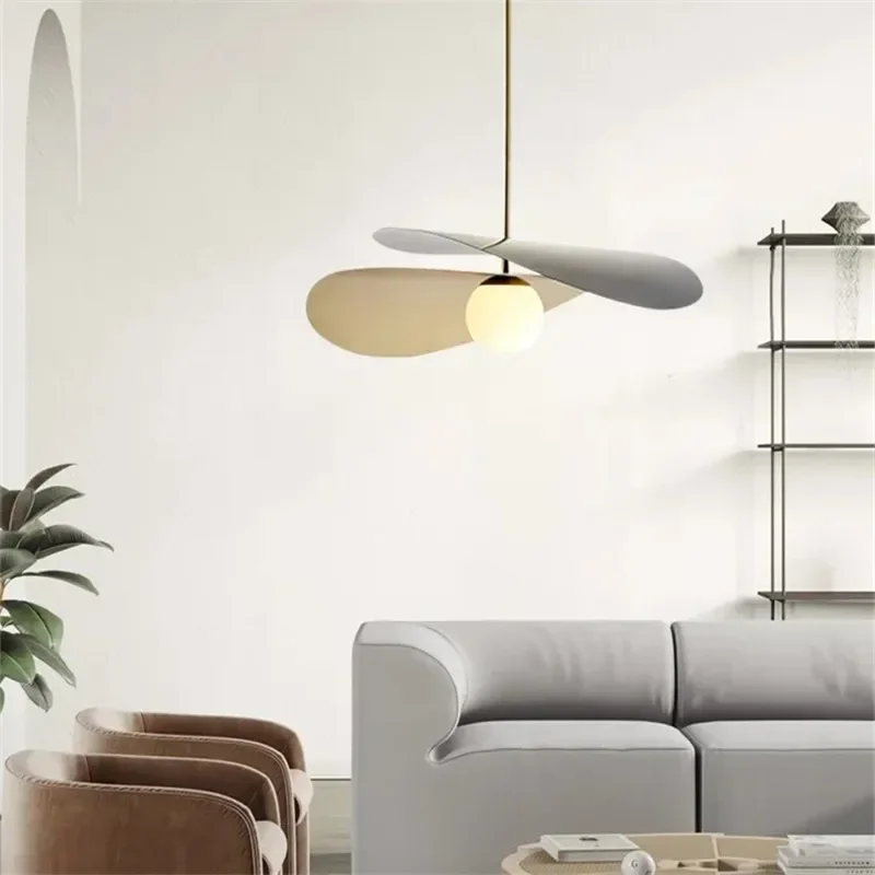 Modern Olivia Pendant Lamp French Designer Lotus Leaf Lamp Loft Dining Room Office Table Lamp Metal Bar Cloth Shop Suspension Ha