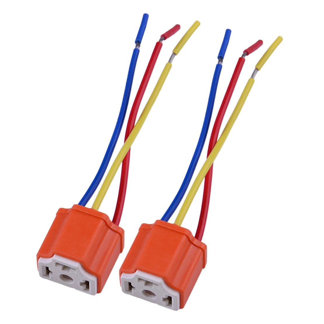 NEW H4 9003 HB2 2Pcs Car Truck Boat Marine Ceramic Headlight Female Pigtail Connector Plug Adapter Socket Universal