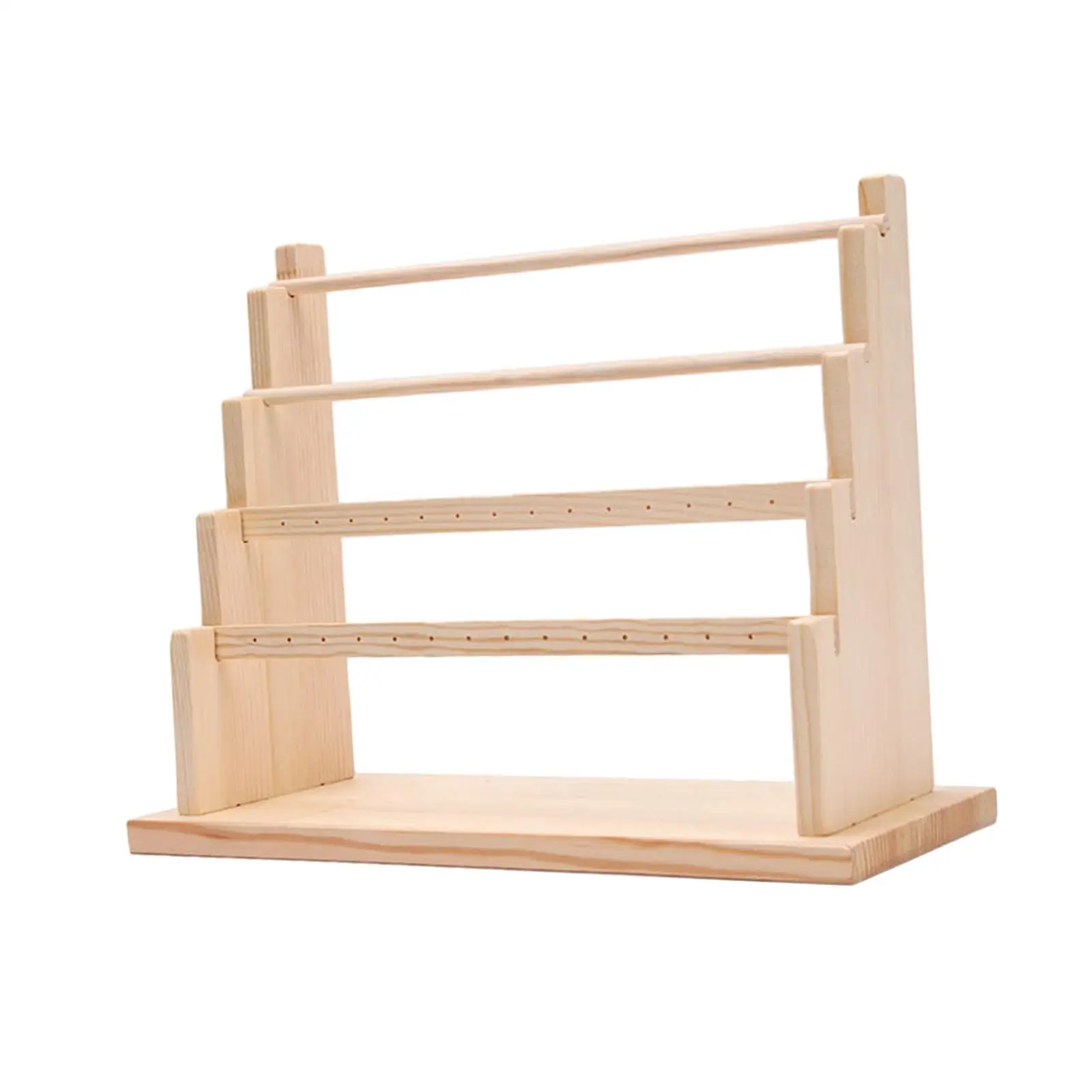 Multi Tier Wooden Jewelry Display Stand Earring Holder Bangle Necklace Organizer Rack Bracelet Watch Showcase for Boutique