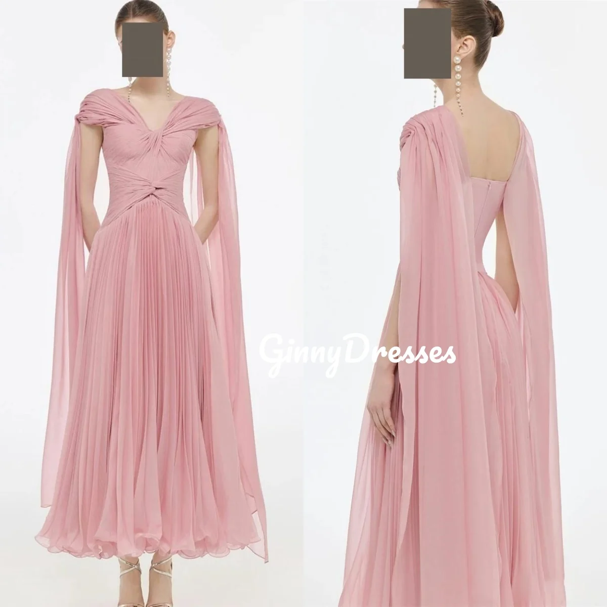 Elegant Customized V-Neck A-Line Floor-Length Formal Occasion Dresses Ruffle Zipper Up Sleeveless Lining Formal Occasion Dresses