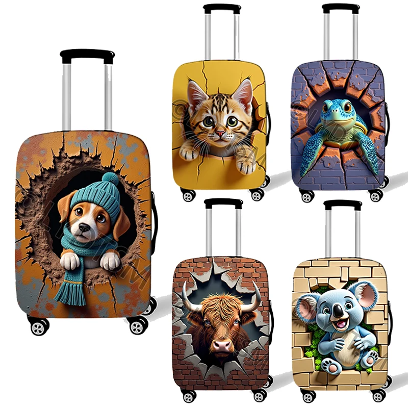 

18-32 дюймов милые животные «Во все тяжкие стены» с принтом чехол для багажа кошка собака панда тележка защитные чехлы для чемоданов для путешествий