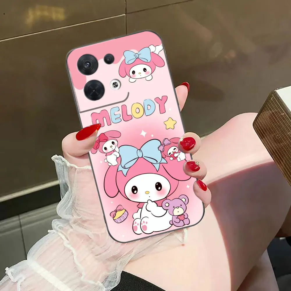 Cartoon Pink My Melody Cover Phone Case For OPPO RENO 11 11F 10 8T 8 7Z 7 6Z 6 5 5F 4 4F LITE PRO TPU Case Funda Coque Shell