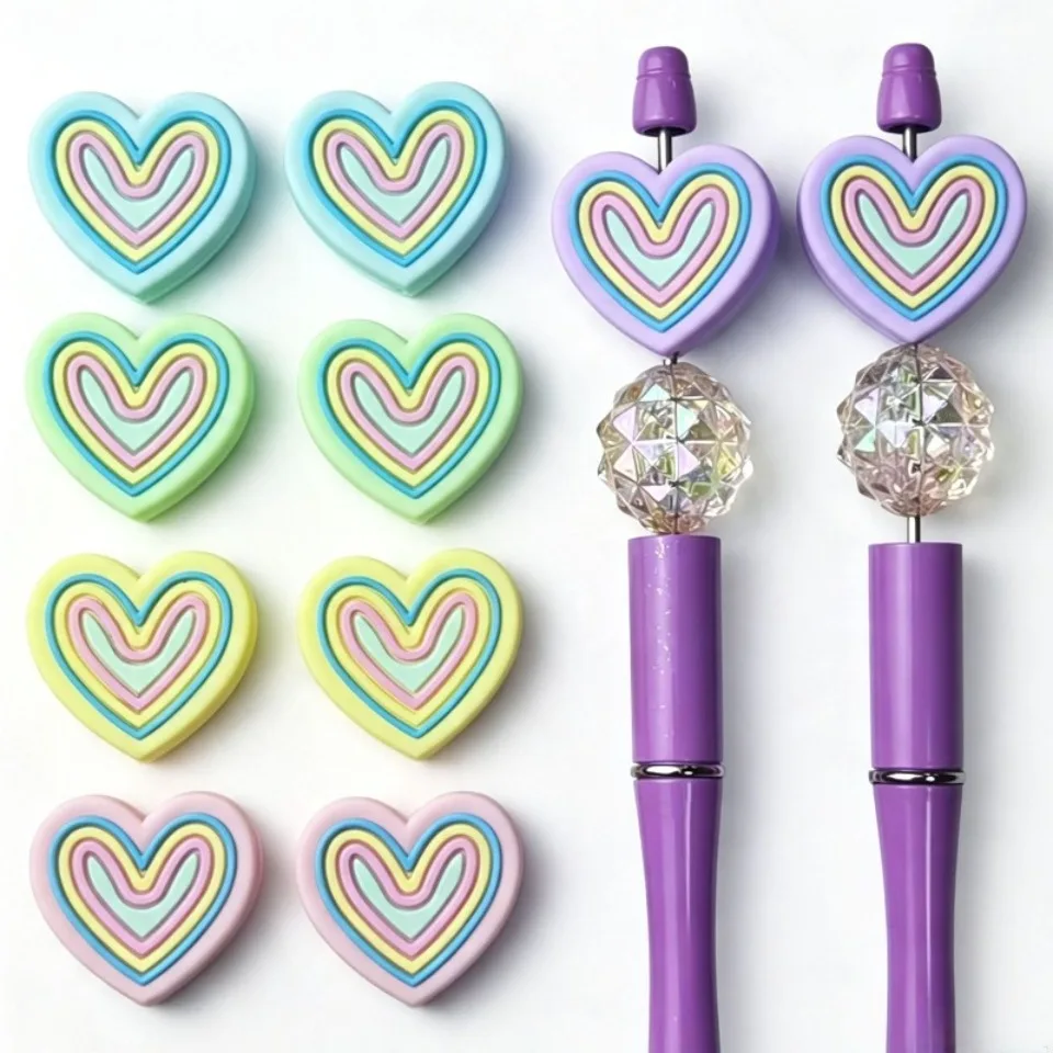 20pcs New Silicone Beads Mini Focus Beads For Pens Food Grade Silicone Teether Beads DIY Jewelry Pacifier Chain Accessories