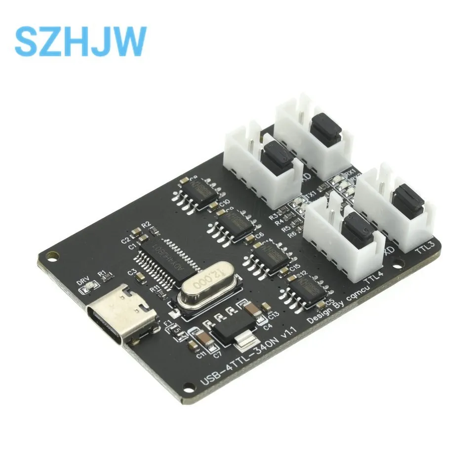 USB To TTL Module CH340 HUB TYPE-C Interface 4-Channel Four Independent TTL