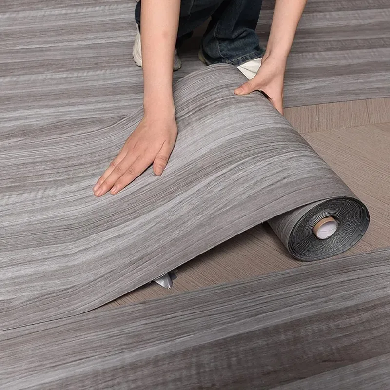40CM Roll Material Wood Grain Self-adhesive Wall Sticker Floor Sticker Background Wall Decoration Kitchen Bedroom Waterproof