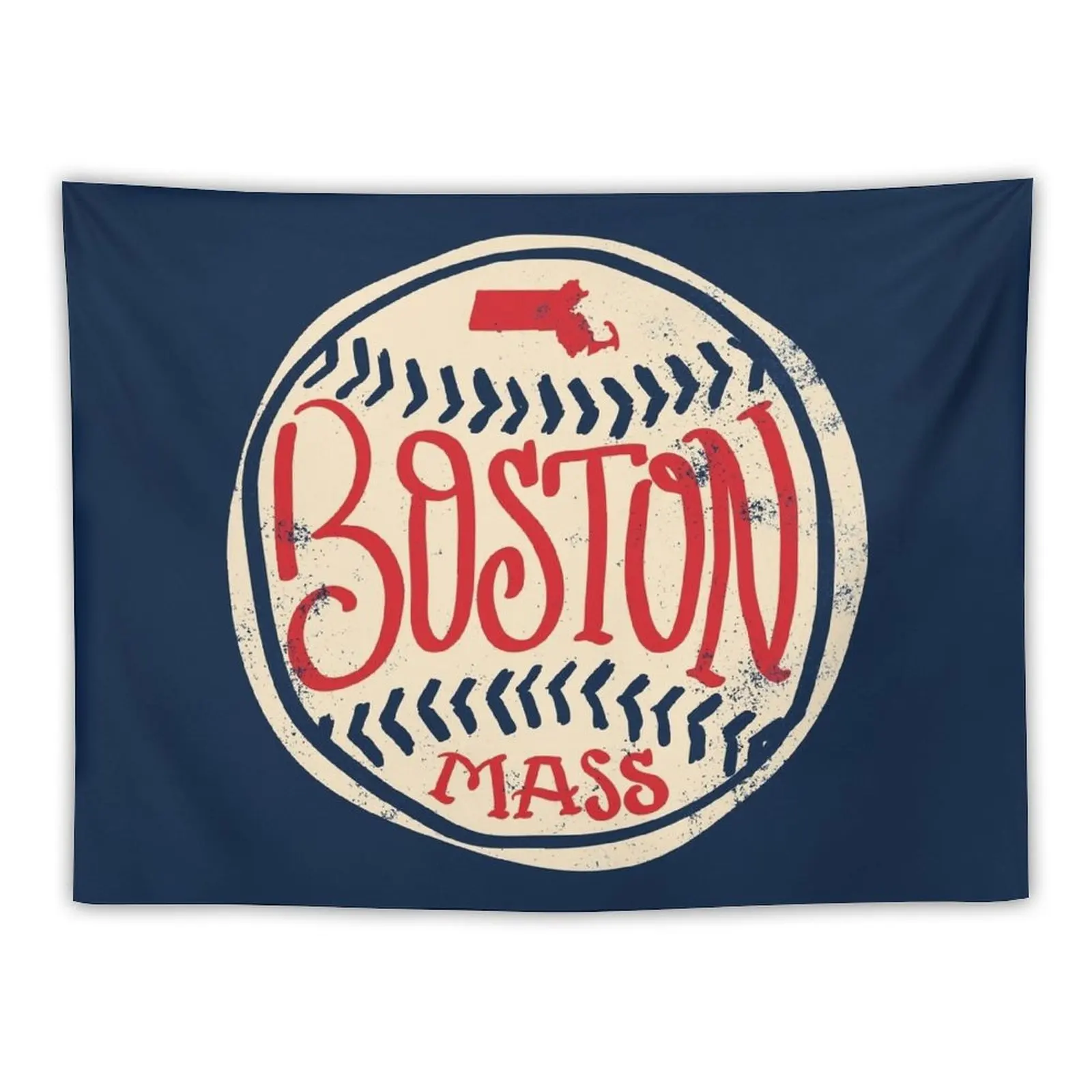 

New Hand Drawn Baseball for Boston with custom Lettering Tapestry Wall Hanging Tapestry Aesthetic Room Decor Bedrooms Decor