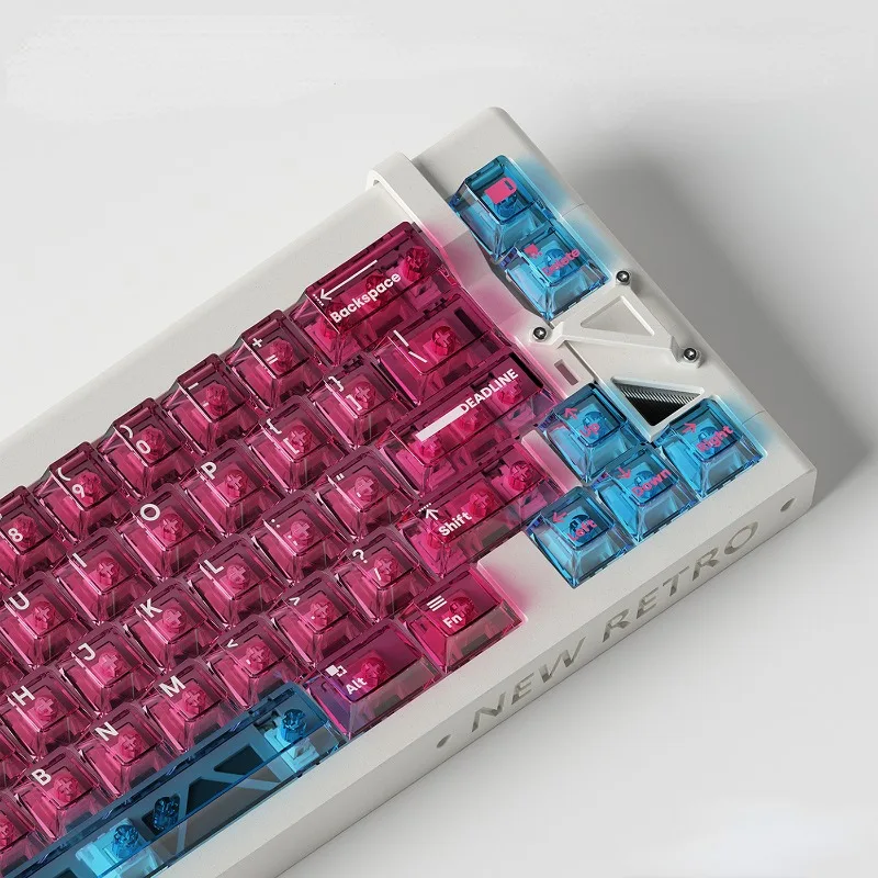 Imagem -03 - Teclas para Teclado Mecânico Personalizado Keycap Perfil Cereja Rosa Transparente pc Mifuny 130 Teclas Verão