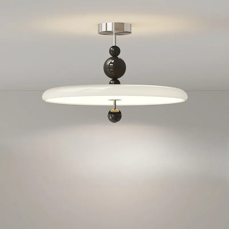 Bedroom chandelier eye protection flying saucer light French cream wind walnut pattern room master bedroom ceiling light