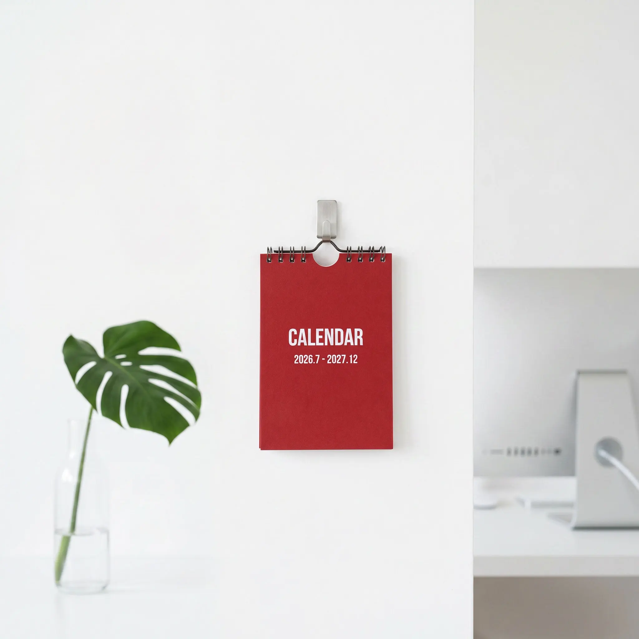 Small Wall Calendar 2026-2027 Artistic A6 Minimalist Monthly Desk Calendar Notepad Planner for Office Desk Fridge