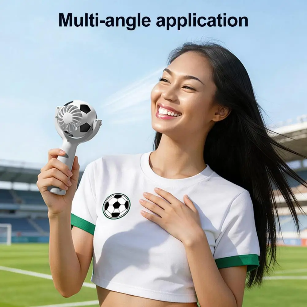 Soccer Neck Fan, Portable Mini Handheld Fan with Lanyard, Football Shape Cooling Fan for Outdoor Sports, Fan Gift