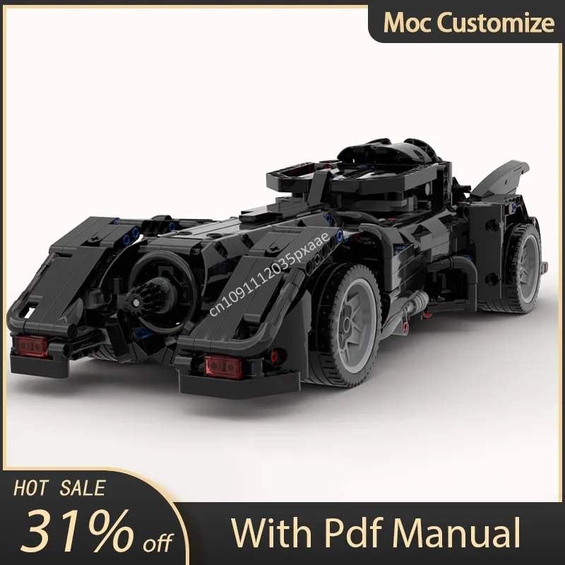 

918 шт. Moc знаменитые автомобили из фильма, модель Бэтмобиля, совместимая 42111, зарядное устройство Dodges, строительные блоки, сборные кирпичи, игрушки, подарки для детей