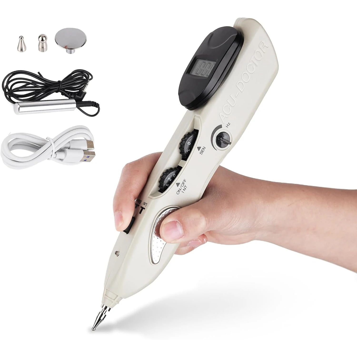 Electric Acupuncture Pen Rechargeable Laser Massage Pen Massager Meridian Energy Pen Automatic Find Point Detector Acupressure