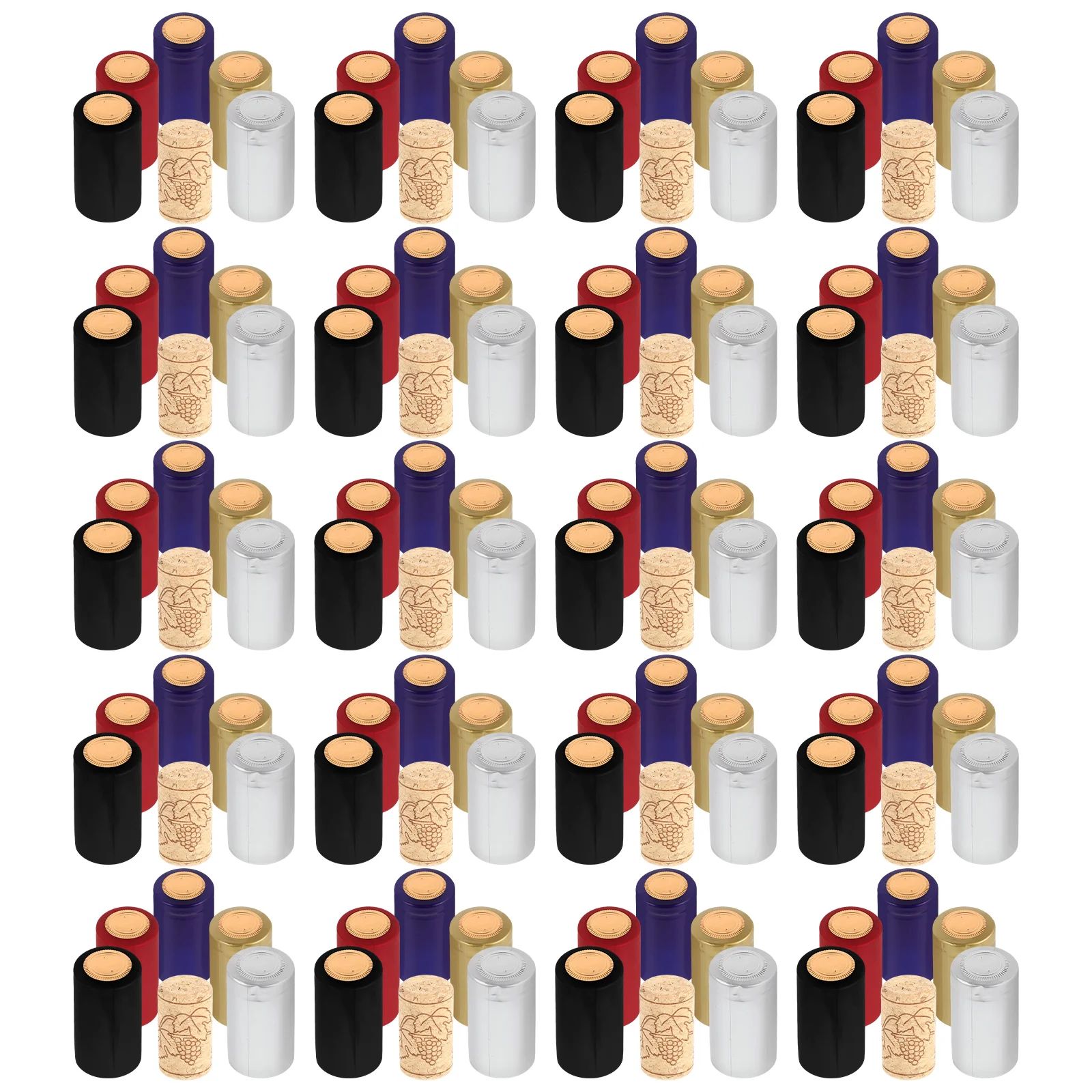 

130pcs Bottle Sealing Stopper PVC Heat Shrink Capsules Wooden Strong Protection Versatile Beverage Packaging