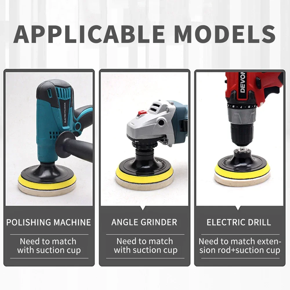 研磨パッドウールフェルト 75 ミリメートル 100 ミリメートル 125 ミリメートル 150 ミリメートル 180 ミリメートルホイール M10 M14 ガラスステンレス鋼ポリッシュ修復ツール傷