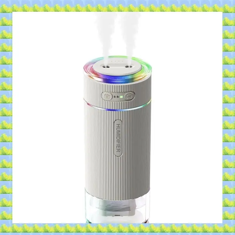 

FZFZ Portable Humidifier Dual Nozzle Large Cool Mist Mini Personal Desk Air Humidifiers Fortravel White