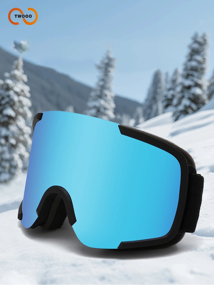 新しいスキーゴーグル男性女性二重層防曇ビッグスキーマスク UV400 メガネ保護スキー冬雪スノーボードゴーグル