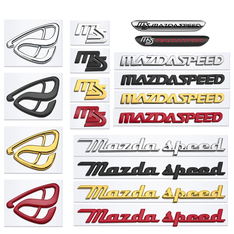 3D Metal Rotor Engine Rotor Car Badge Sticker MAZDASPEED logo MS Rear Trunk Emblem for Mazda 3 5 6 CX-5 CX-7 CX-6 323 M3 M5 CX-4