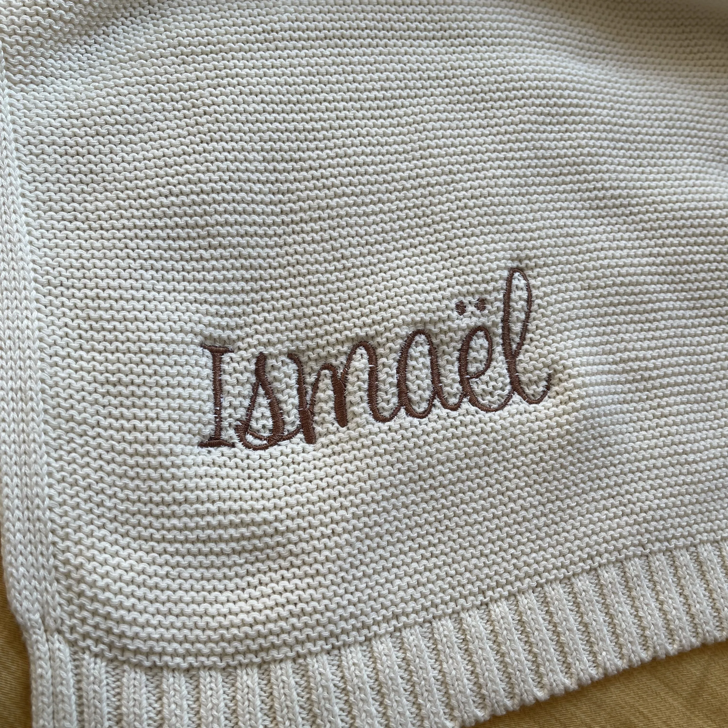 

Name Customized Newborn Baby Blanket Swaddling Baby Wrap Knitted Blanket Personalized Embroidery Baby Bedclothes Swaddling